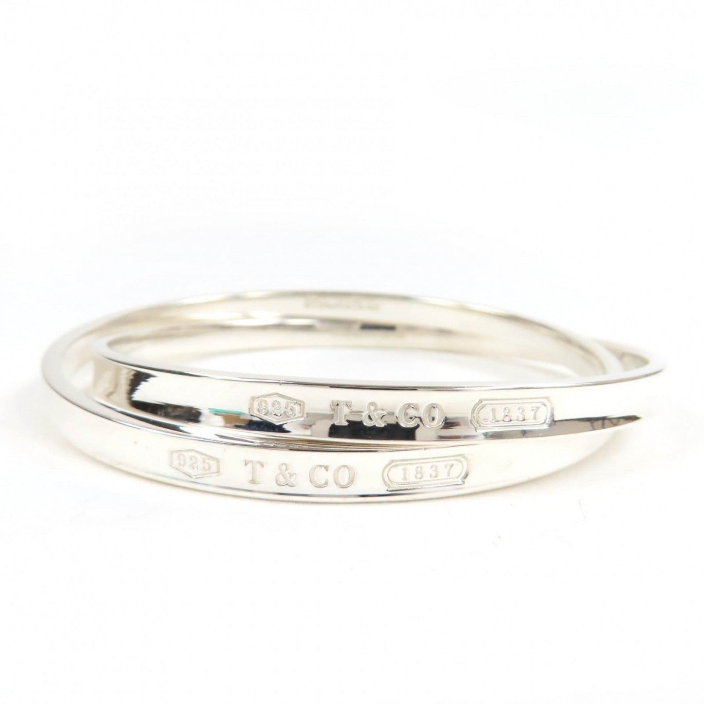 Tiffany & Co. 1837 Interlocking Circle Bangle 925 Sterling Silver 100% Authentic ✨ Excellent Pre-Owned Condition ~ 23% off MSRP