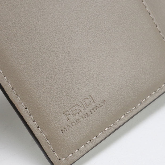 FENDI – FF Diamond Three-Fold Wallet – Gray Leather – 100% Authentic ✨Excellent Pre-Owned Condition ~22% Off MSRP