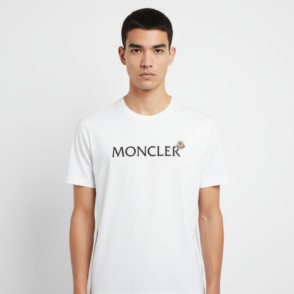 Moncler – Short Sleeve T-Shirt – Logo White –Men’s– XXXL 100% Authentic ✨Pre-Owned Near-Unused Condition ~24.5% off MSRP
