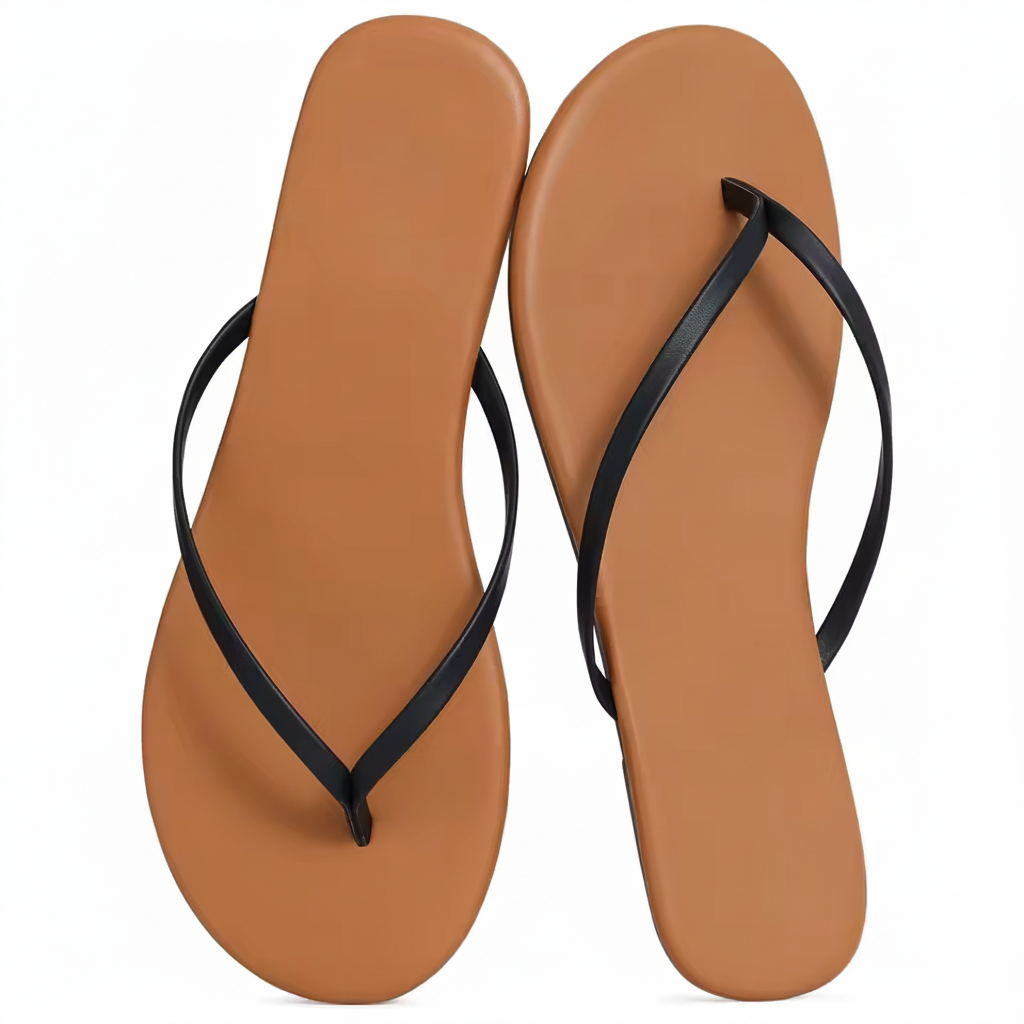 Vegan Leather Thong Flip Flop Sandals – Flat Summer Slides