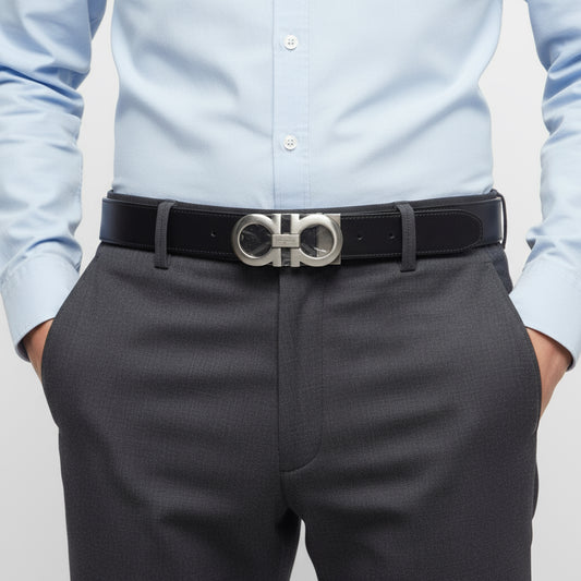 Salvatore Ferragamo – Reversible Belt men’s Size: 90 Black & Dark Brown Leather 100% Authentic ✨Pre-Owned Unused Condition ~16% off MSRP