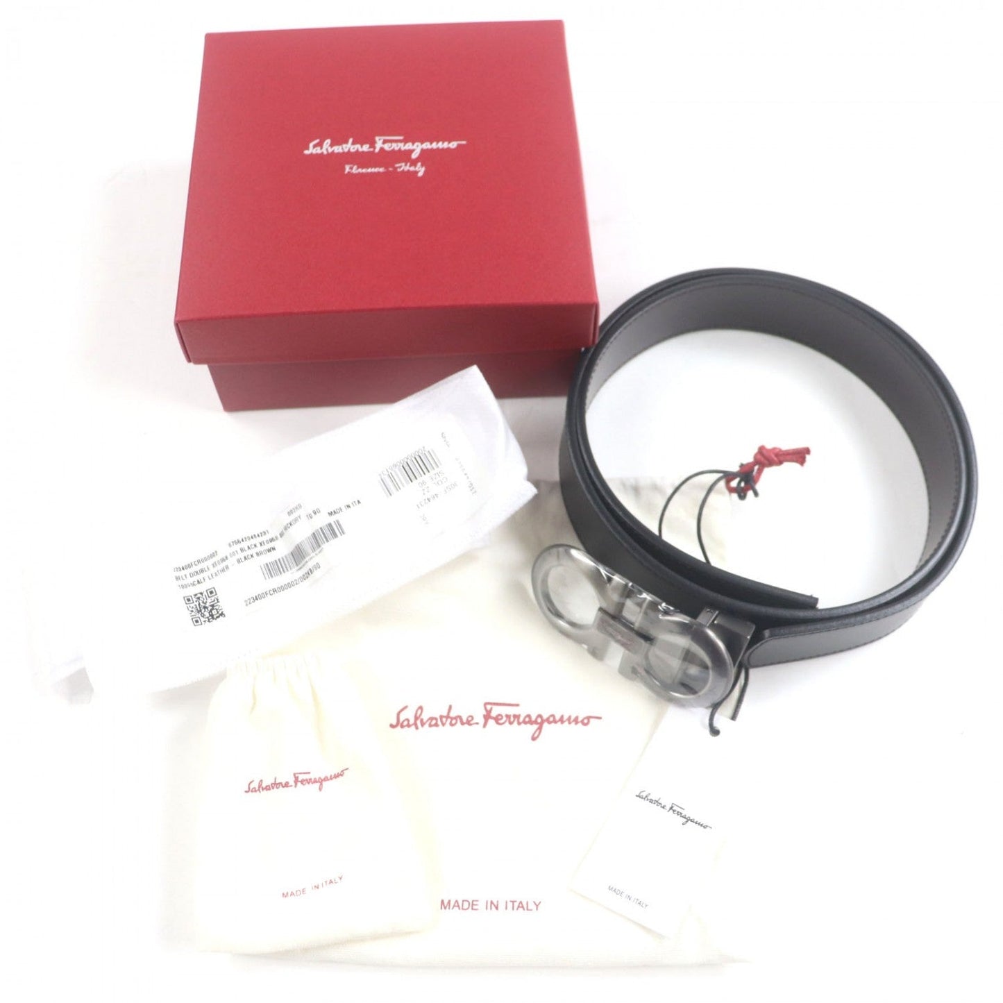 Salvatore Ferragamo – Reversible Belt men’s Size: 90 Black & Dark Brown Leather 100% Authentic ✨Pre-Owned Unused Condition ~16% off MSRP