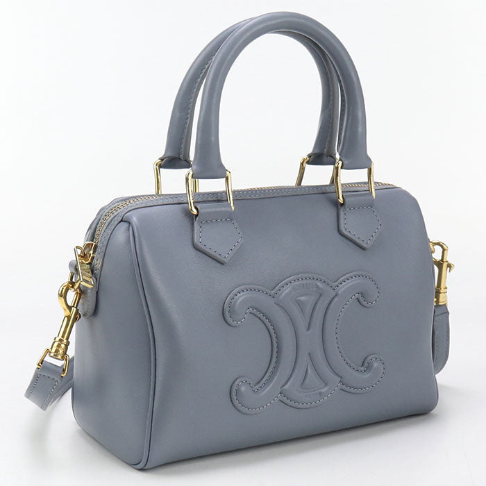 CELINE – Small Boston Handbag – Blue Smooth Calfskin Leather –