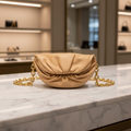 Bottega Veneta The Chain Pouch Beige Leather Shoulder Bag Authentic Previously Owned