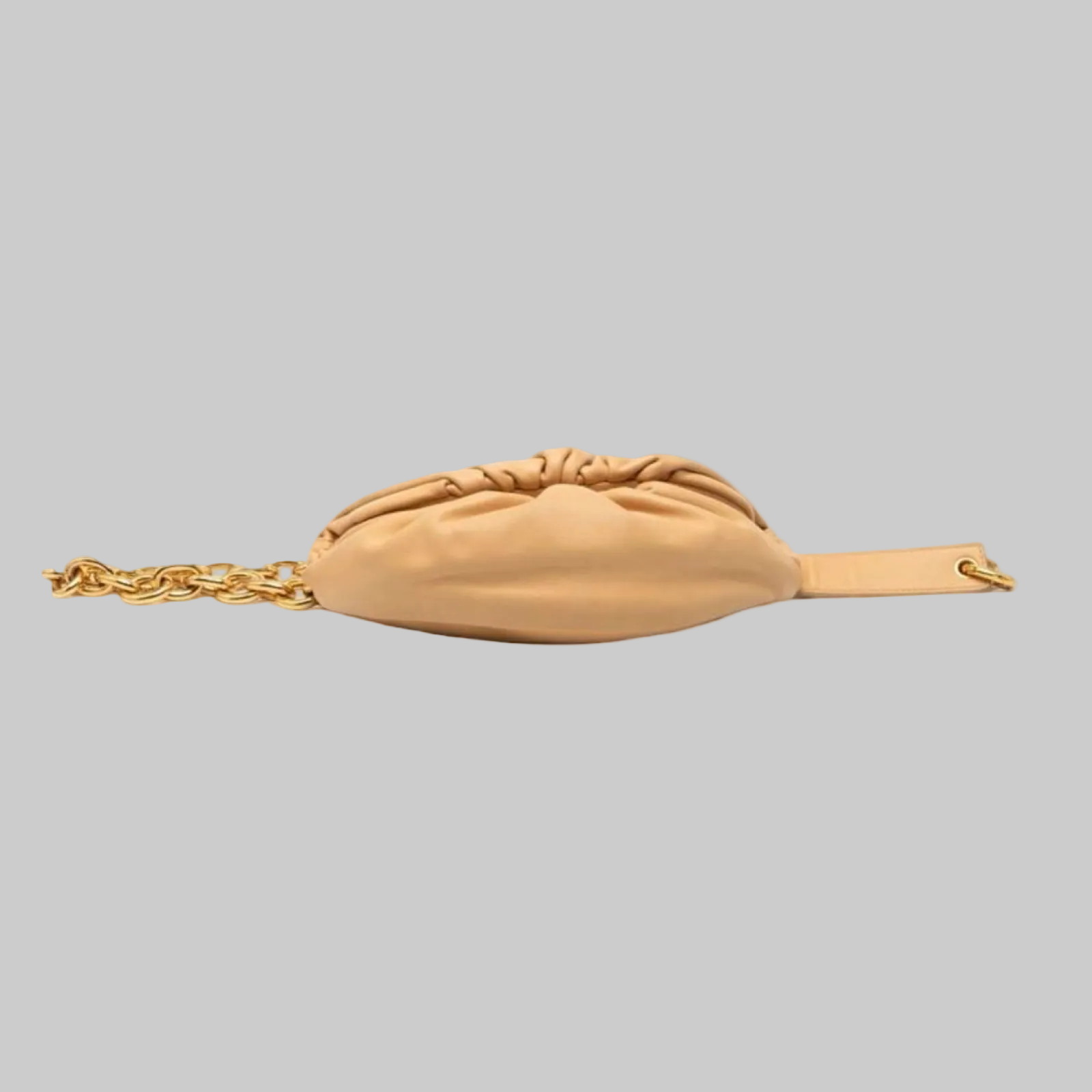 Bottega Veneta The Chain Pouch Beige Leather Shoulder Bag Authentic Previously Owned