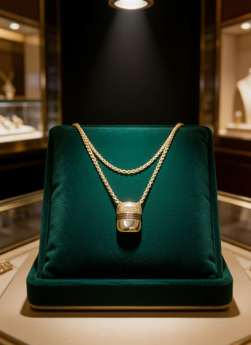 GUCCI Gold-Tone Pendant Necklace | Previously Owned Authentic