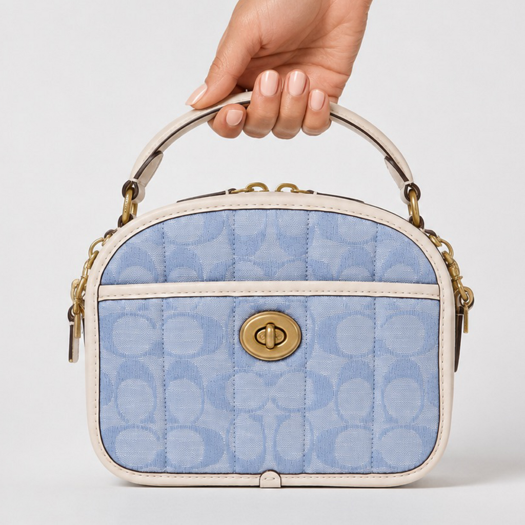 COACH Signature Denim & Leather 2-Way Handbag – Authentic Previously Owned