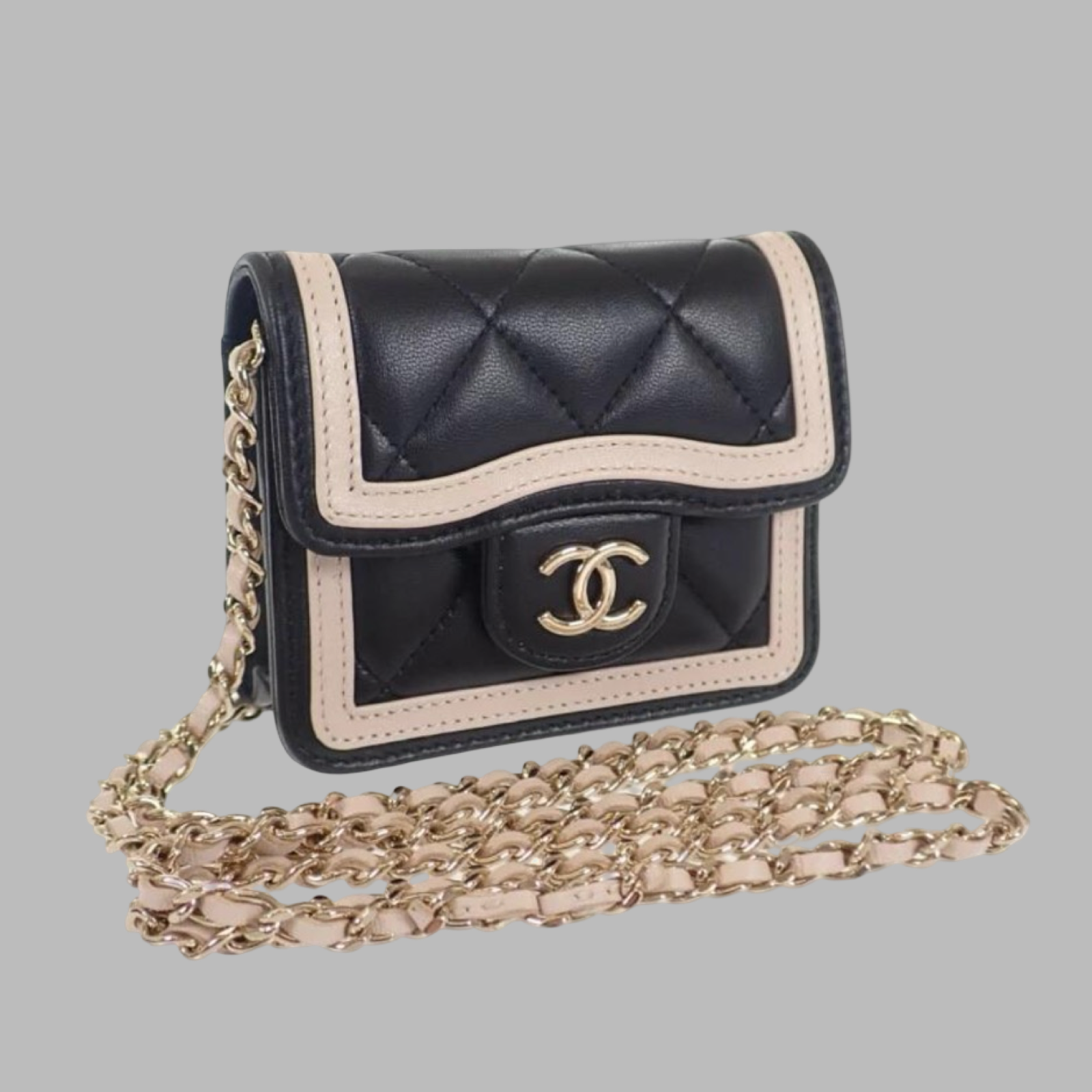 Chanel Mini Matelassé Lambskin Chain Clutch Authentic Previously Owned