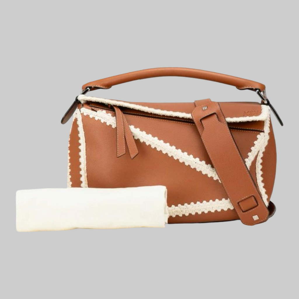 Loewe Loewe Puzzle Bag Medium Leather 2-Way Handbag Authentic Previously Owned