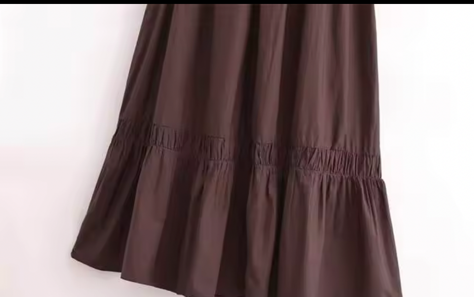 Brown Halter Rosette Smocked Maxi Dress