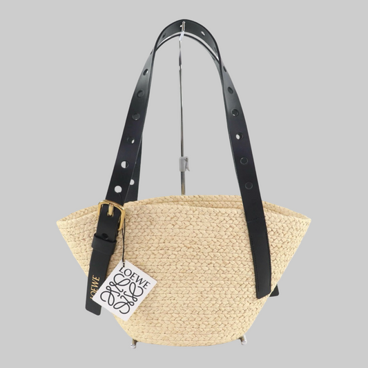 LOEWE Small Raffia Punch-Hole Basket Previously Owned-Unused Condition | L’LUXE Authentic’s