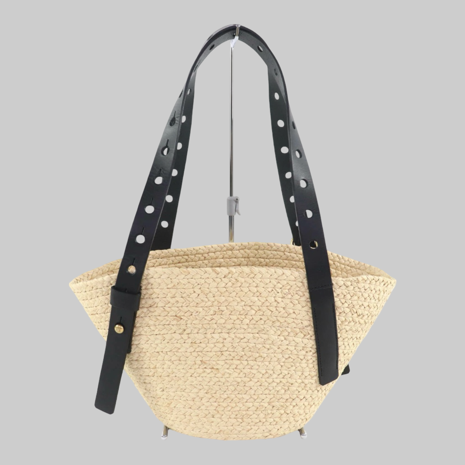 LOEWE Small Raffia Punch-Hole Basket Authentic Previously Owned