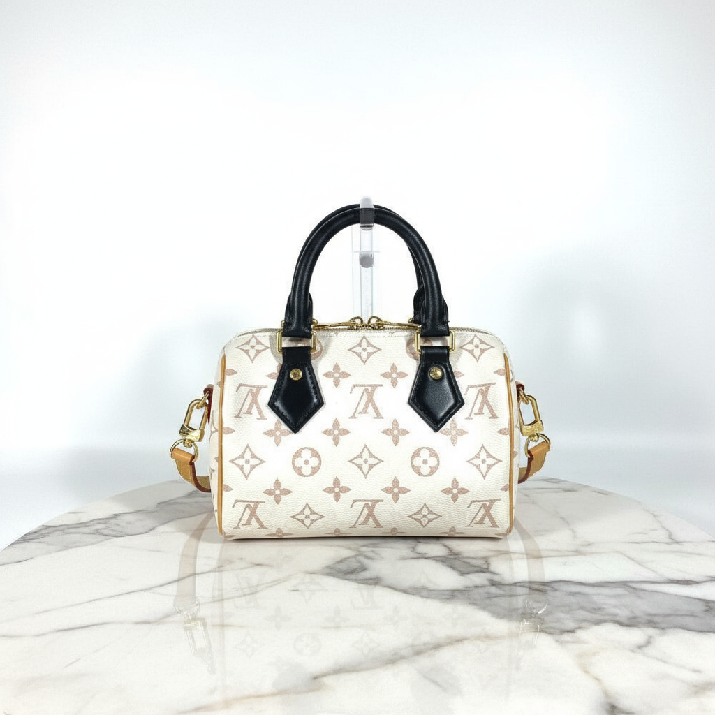 LOUIS VUITTON – Speedy Bandoulière 20 – Monogram Dune Canvas Unused / Excellent ✨Previously Owned Condition ~27%off MSRP