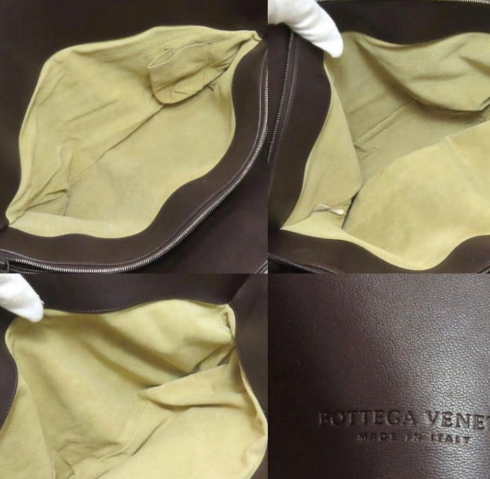Bottega Veneta Intrecciato Pleated Basket Tote Fondant Brown Calfskin Previously owned Authentic