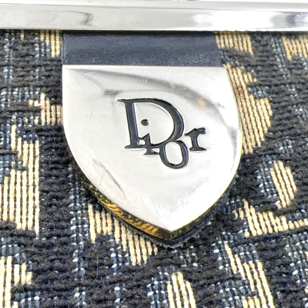 Christian Dior Trotter Clutch Bag Navy Black Canvas & Leather – Good Condition | L’LUXE Vintage