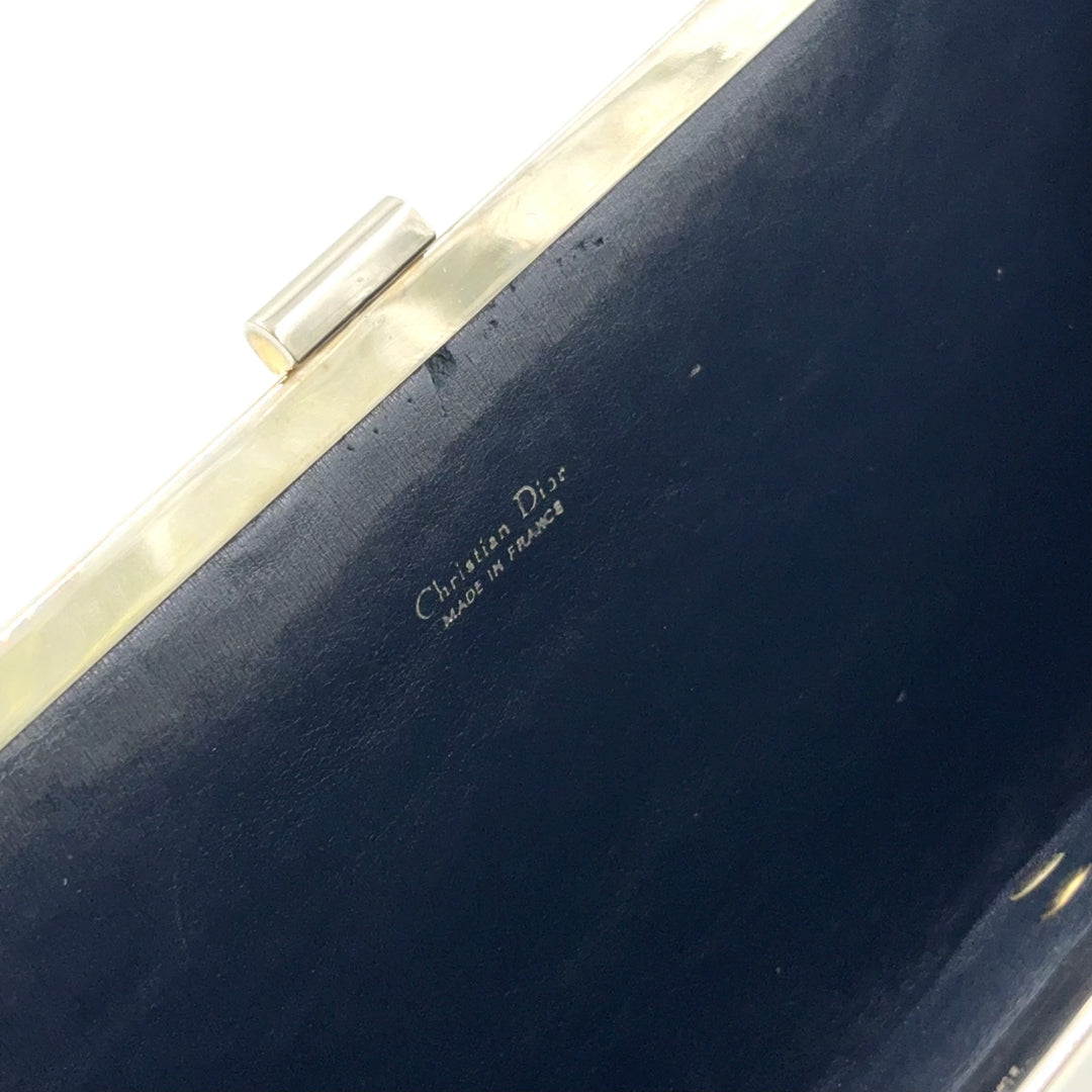 Christian Dior Trotter Clutch Bag Navy Black Canvas & Leather – Good Condition | L’LUXE Vintage