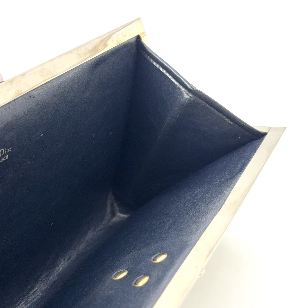 Christian Dior Trotter Clutch Bag Navy Black Canvas & Leather – Good Condition | L’LUXE Vintage