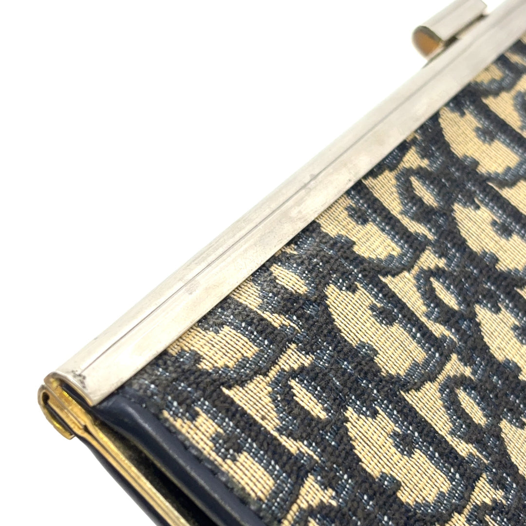 Christian Dior Trotter Clutch Bag Navy Black Canvas & Leather – Good Condition | L’LUXE Vintage