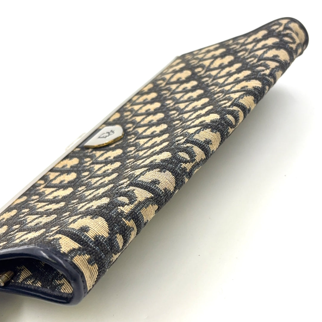 Christian Dior Trotter Clutch Bag Navy Black Canvas & Leather – Good Condition | L’LUXE Vintage