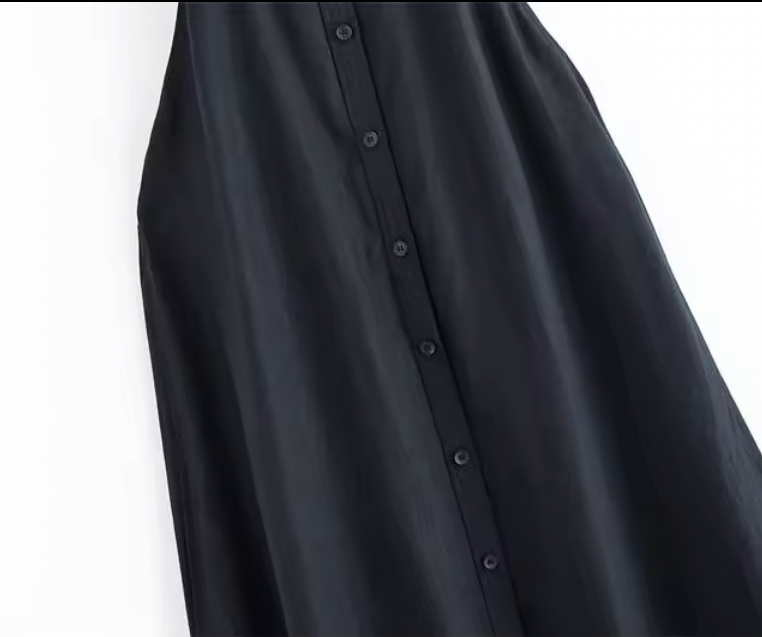 Black Minimalist Maxi Sleeveless Dress