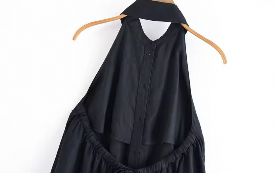 Black Minimalist Maxi Sleeveless Dress