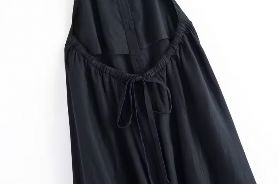 Black Minimalist Maxi Sleeveless Dress