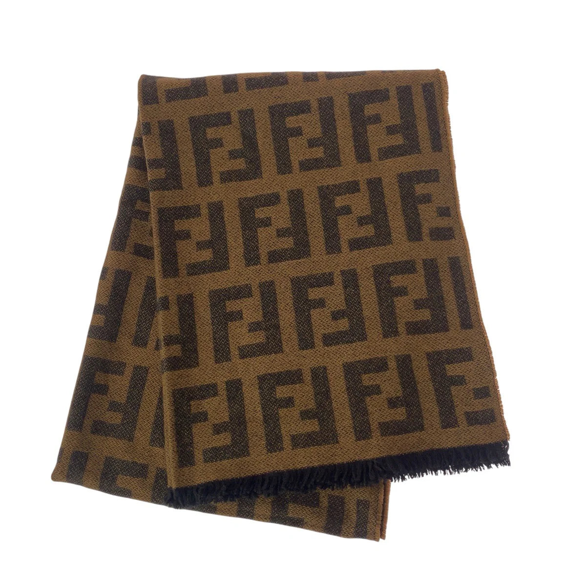 FENDI – Zucca Wool Stall / Muffler – Brown Wool – 100% Authentic ✨Previously Owned Very Good Condition ~25% Off MSRP