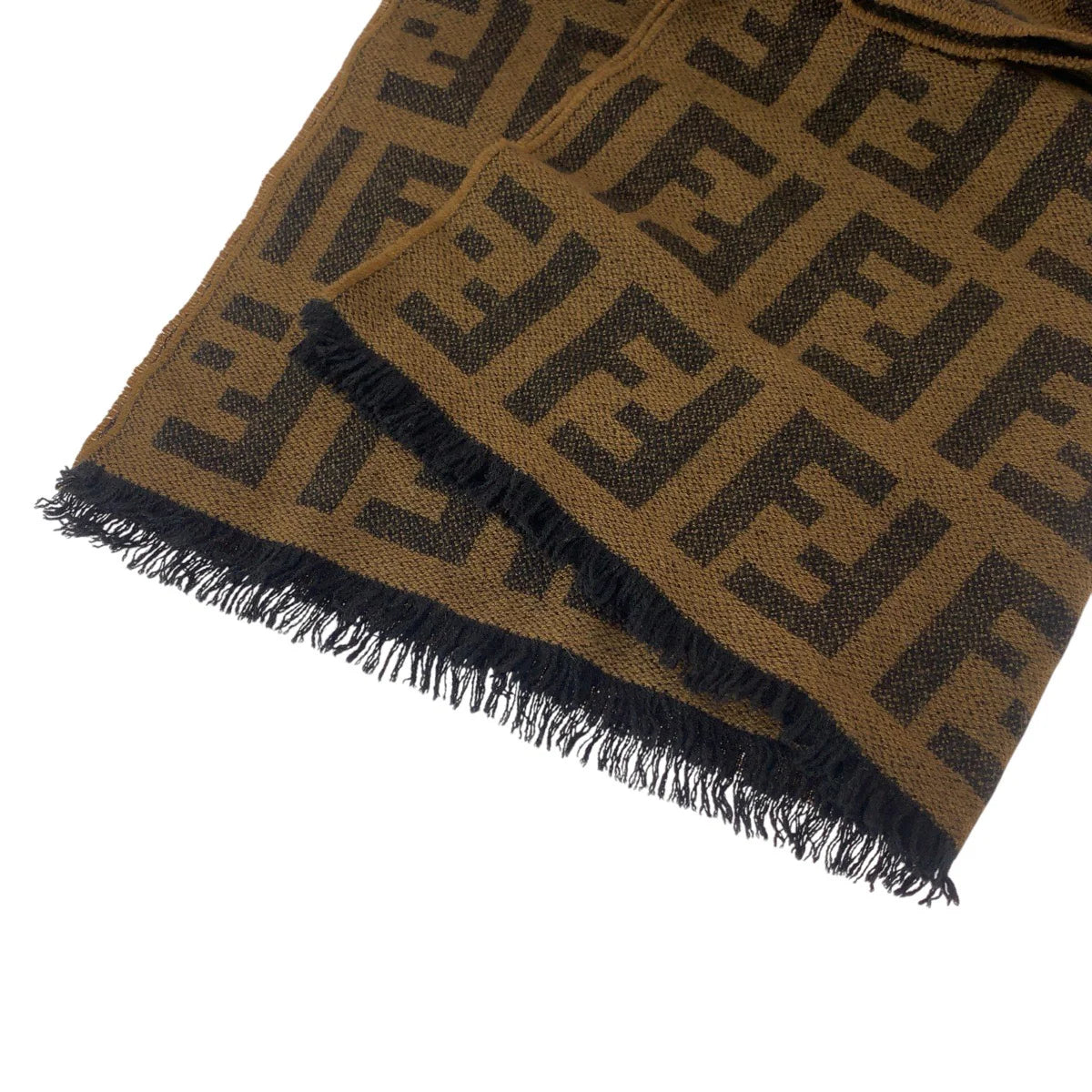 FENDI – Zucca Wool Stall / Muffler – Brown Wool – 100% Authentic ✨Previously Owned Very Good Condition ~25% Off MSRP