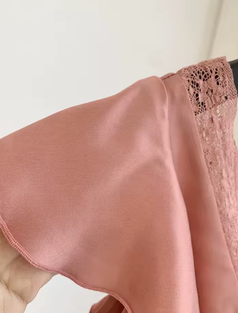 Silk V-Neck Bias Cut Midi Dress