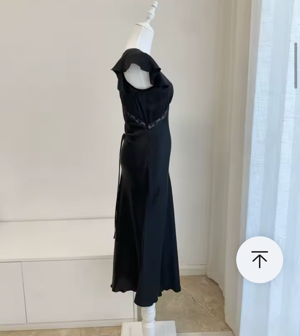 Silk V-Neck Bias Cut Midi Dress