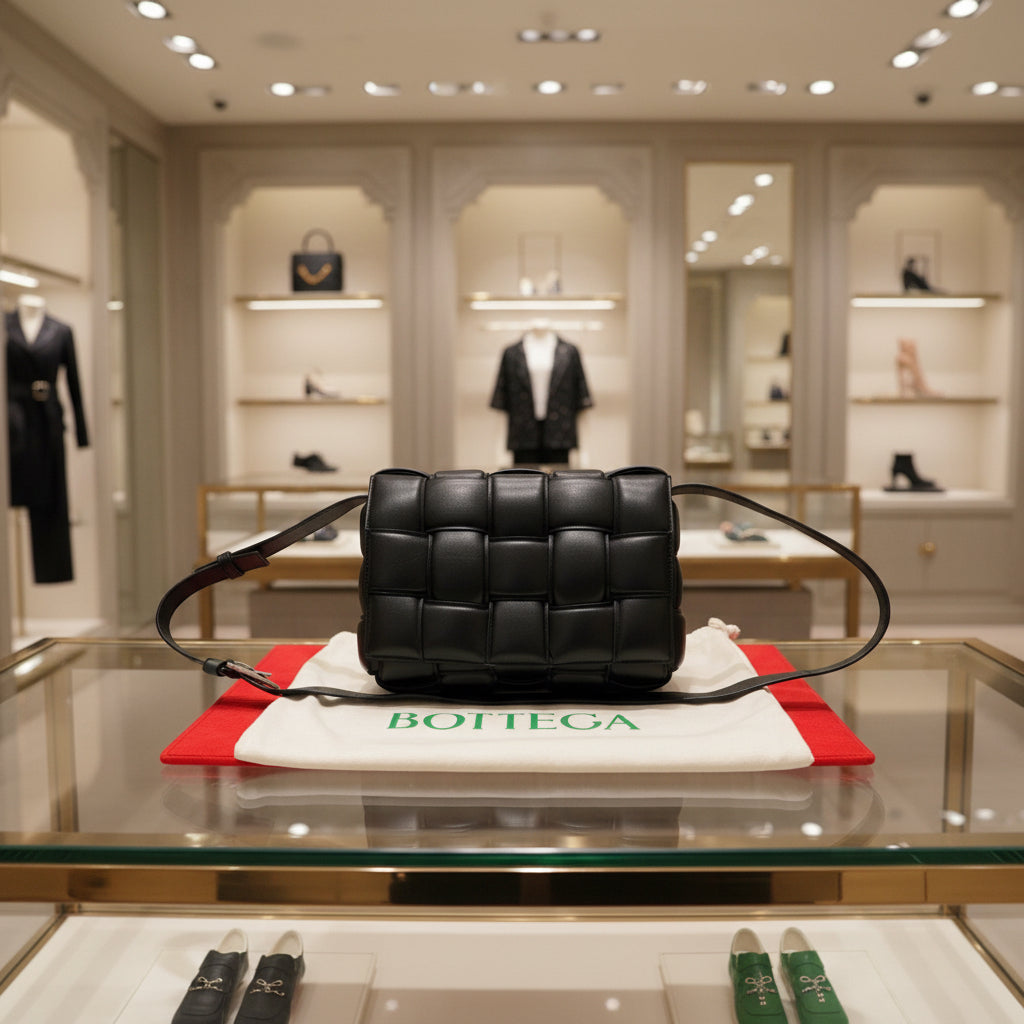 BOTTEGA VENETA – Padded Cassette Shoulder Bag – Black Leather – 100% Authentic Excellent ✨ Previously Owned Condition -26% off MSRP