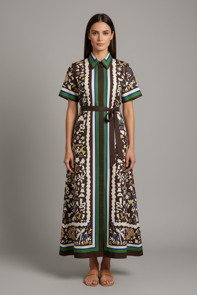 Morocco Print Midi Dress