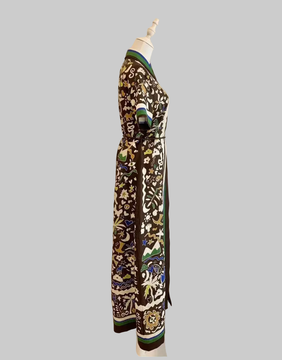 Morocco Print Midi Dress
