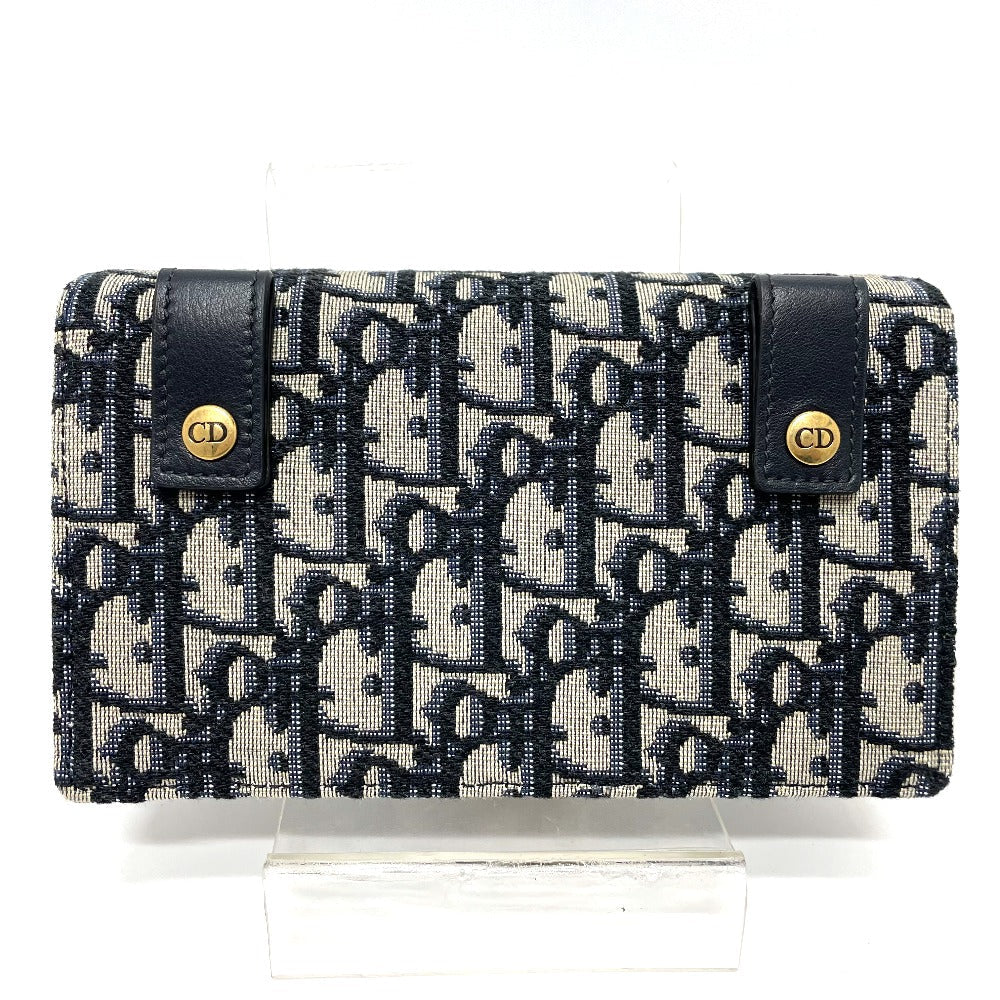 DIOR – Oblique Saddle Belt Pouch / Waist Bag – Leather × Canvas Navy