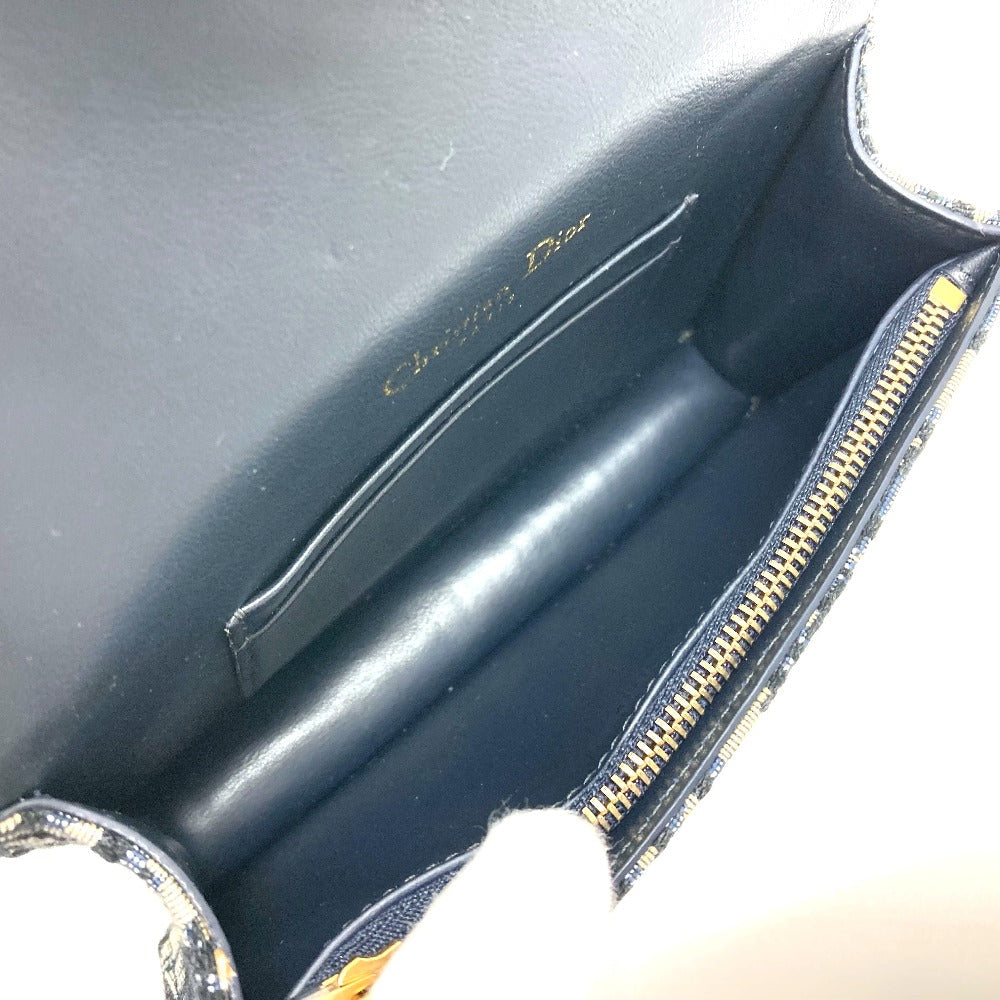 DIOR – Oblique Saddle Belt Pouch / Waist Bag – Leather × Canvas Navy