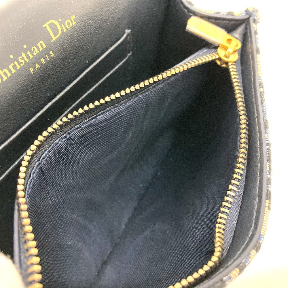 DIOR – Oblique Saddle Belt Pouch / Waist Bag – Leather × Canvas Navy