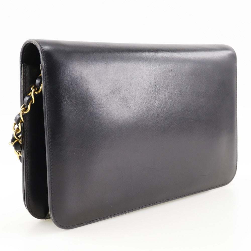 CHANEL vintage Chain Shoulder bag in black calfskin with classic COCO Mark harware ✨Previously Owned Vintage Condition