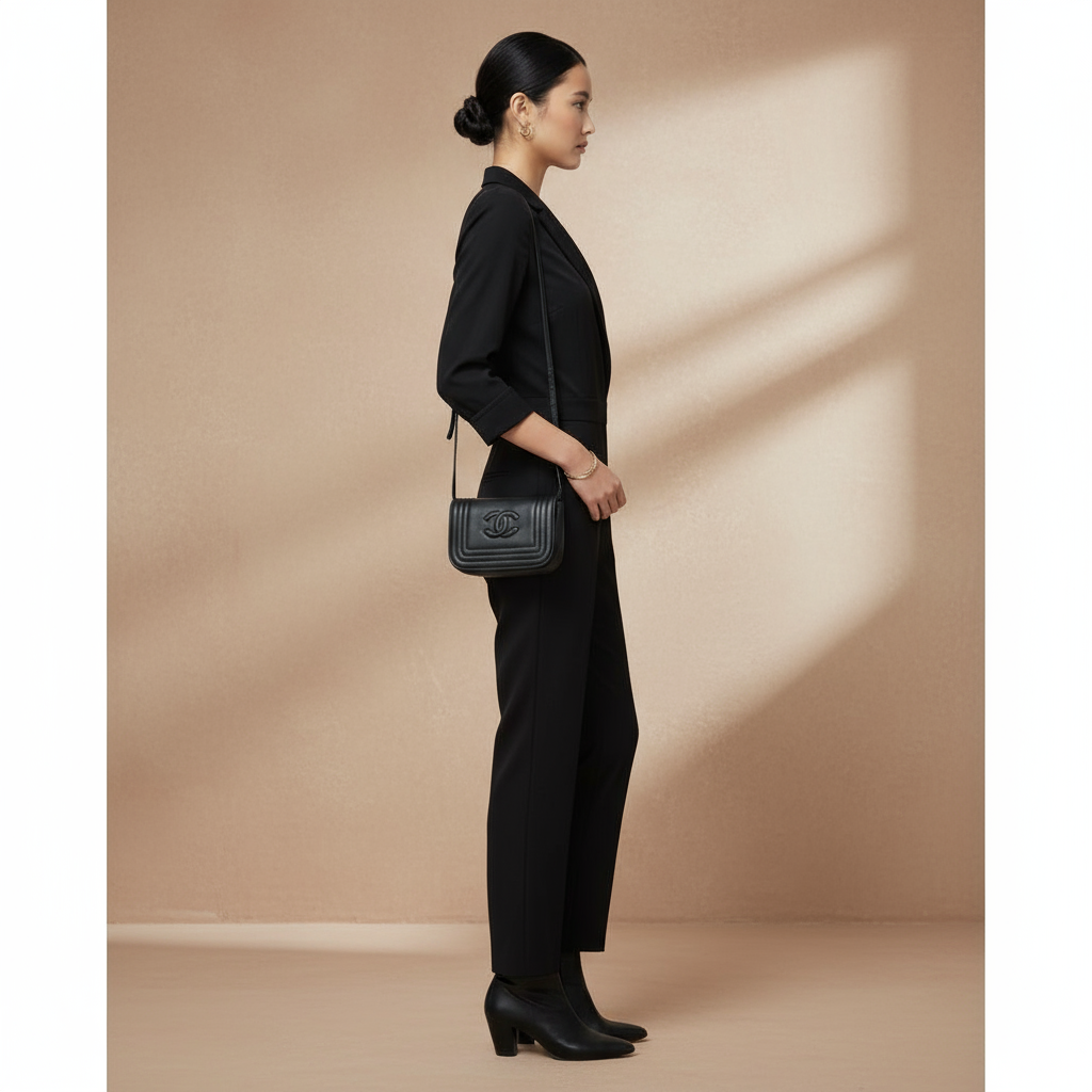 CHANEL – Lambskin Shoulder Bag – COCO Mark – Vintage 0-Series (1986–1988) – 100% Authentic ✨ Previously Owned Excellent Condition ~74% Off MSRP