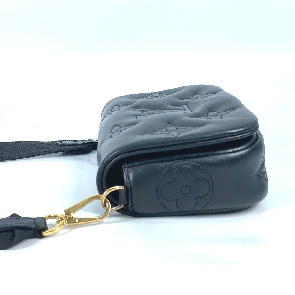 LOUIS VUITTON – Shoulder Bag – Monogram Bubblegram Wallet on Strap – Black Leather – 100% Authentic ✨Previously Owned Excellent Condition ~38% Off MSRP