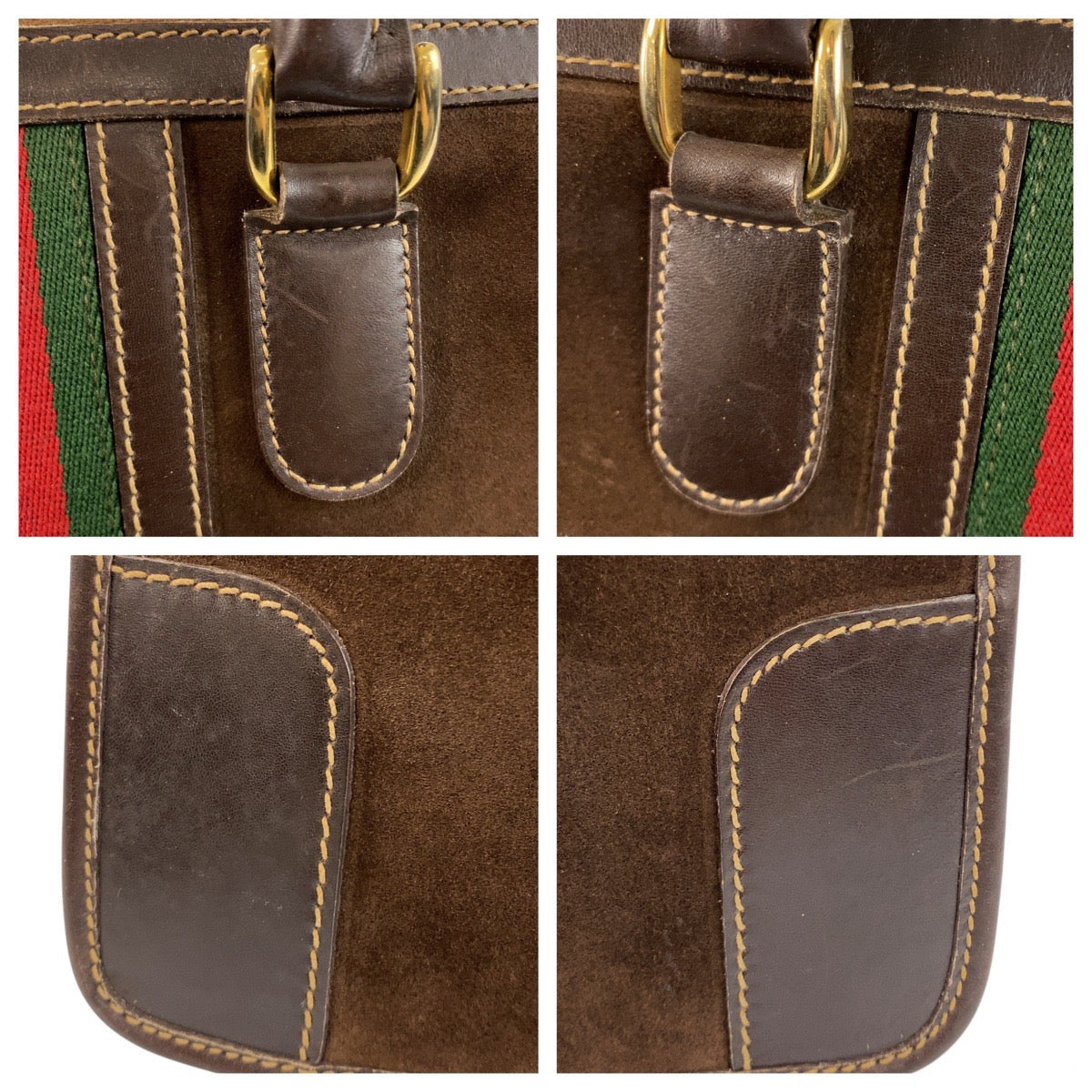 GUCCI – Sherry Line 2-Way Handbag / Tote – Suede &amp; Leather – Brown with Gold Hardware – Modern Collection – 100% Authentic ✨Previously Owned Excellent Condition ~41% Off MSRP