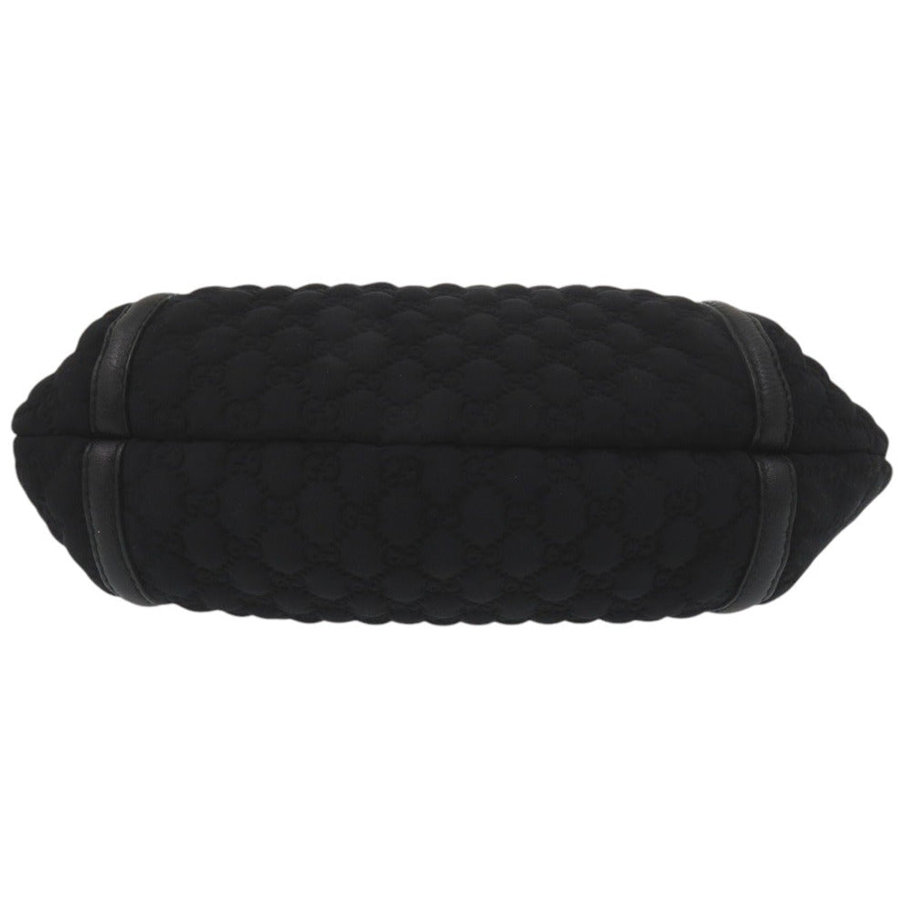 GUCCI – GG Logo One-Belt Fringe Bamboo Horsebit Hobo – Black Nylon – Modern Collection – 100% Authentic ✨Previously Owned Excellent Condition