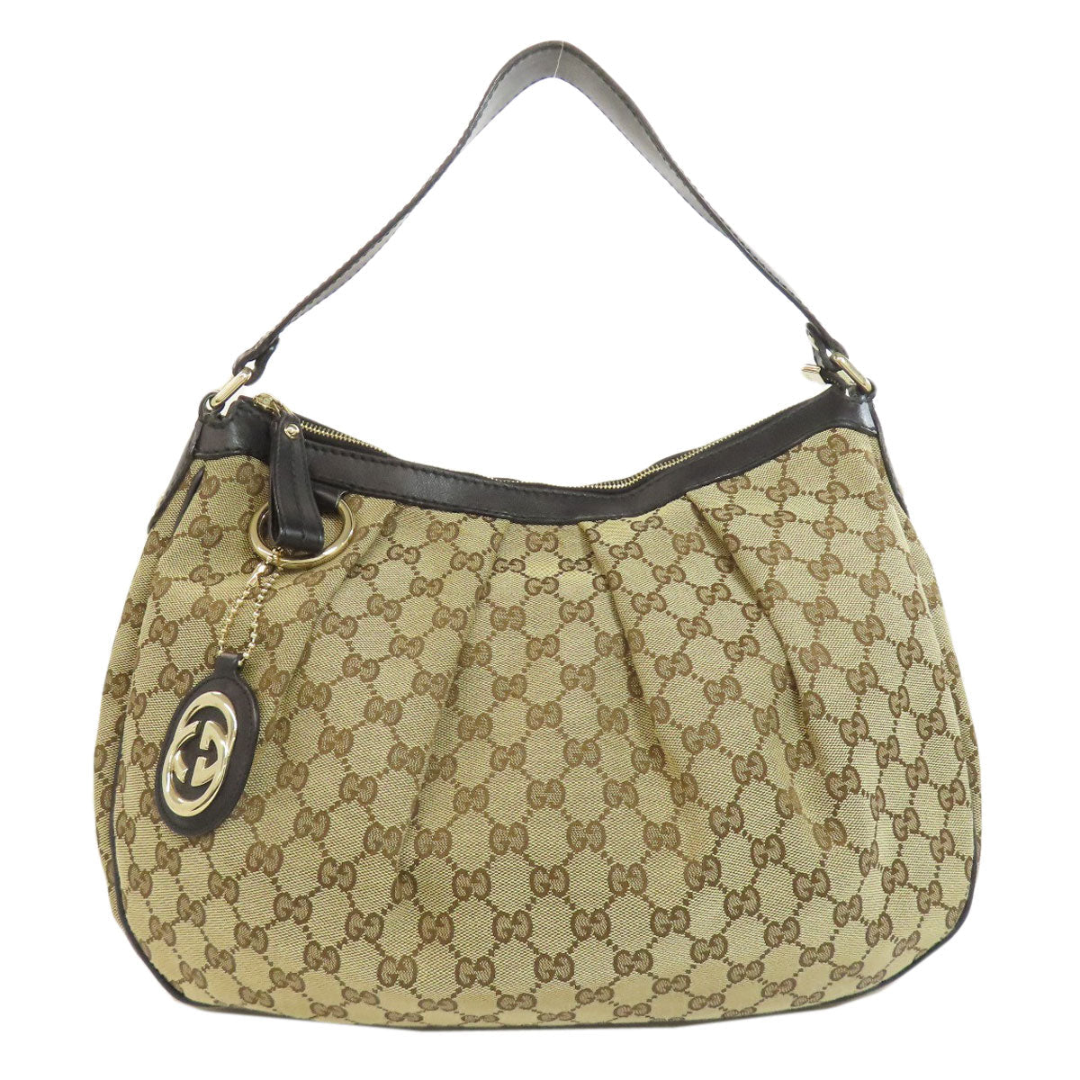 GUCCI Sukey Shoulder Bag  GG Canvas Brown 100% Authentic Very Good ✨ Perviously-Owned Condition ~24% Off MSRP