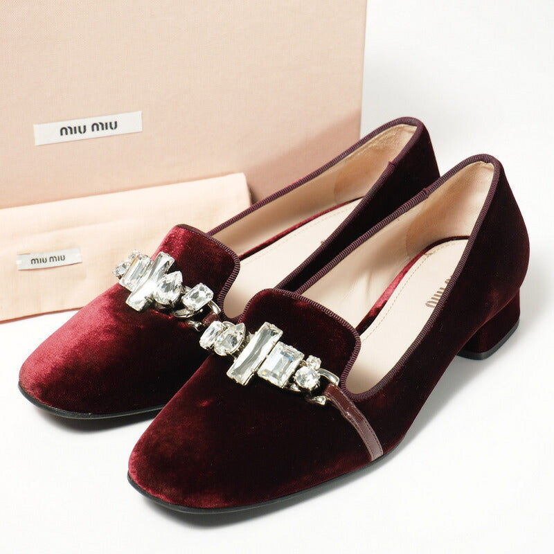 MIU MIU – Velour Sheepskin Pumps – Wine Red – 100% Authentic ✨Previously Owned Excellent Condition ~47% Off MSRP