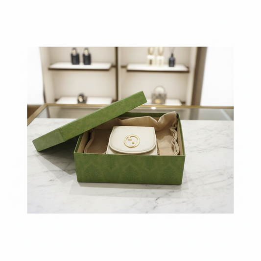 GUCCI – Blondy Chain Wallet – White Leather – Italy – 100% Authentic ✨Previously Owned Pristine Condition ~34% Off MSRP