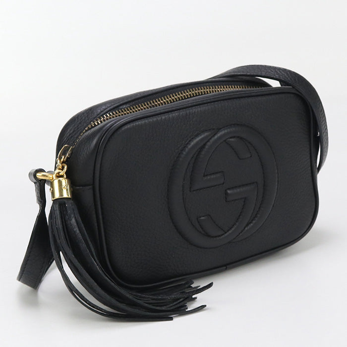 GUCCI – Soho Diagonal Shoulder Bag – Black Leather – Italy – 100% Authentic ✨Previously Owned Excellent Condition ~32% Off MSRP –