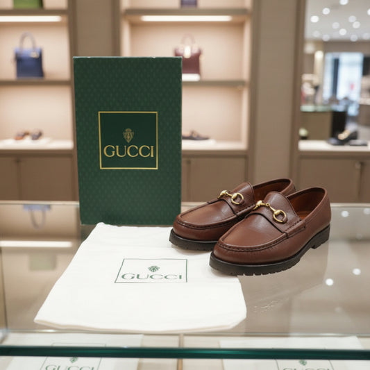 GUCCI – Horsebit Loafers – Brown Leather – Women’s Size 6 – 100% Authentic ✨Previously Owned Excellent Condition ~69% Off MSRP