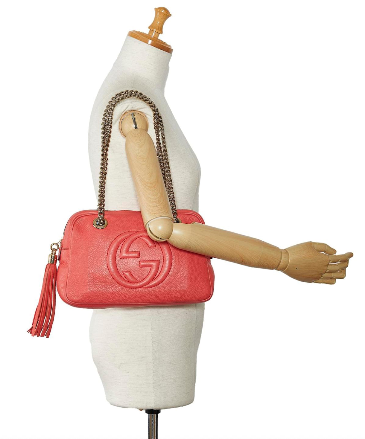 GUCCI SOHO Small Interlocking G Shoulder Bag in Begonia Pink Leather excellent ✨previously owned condition