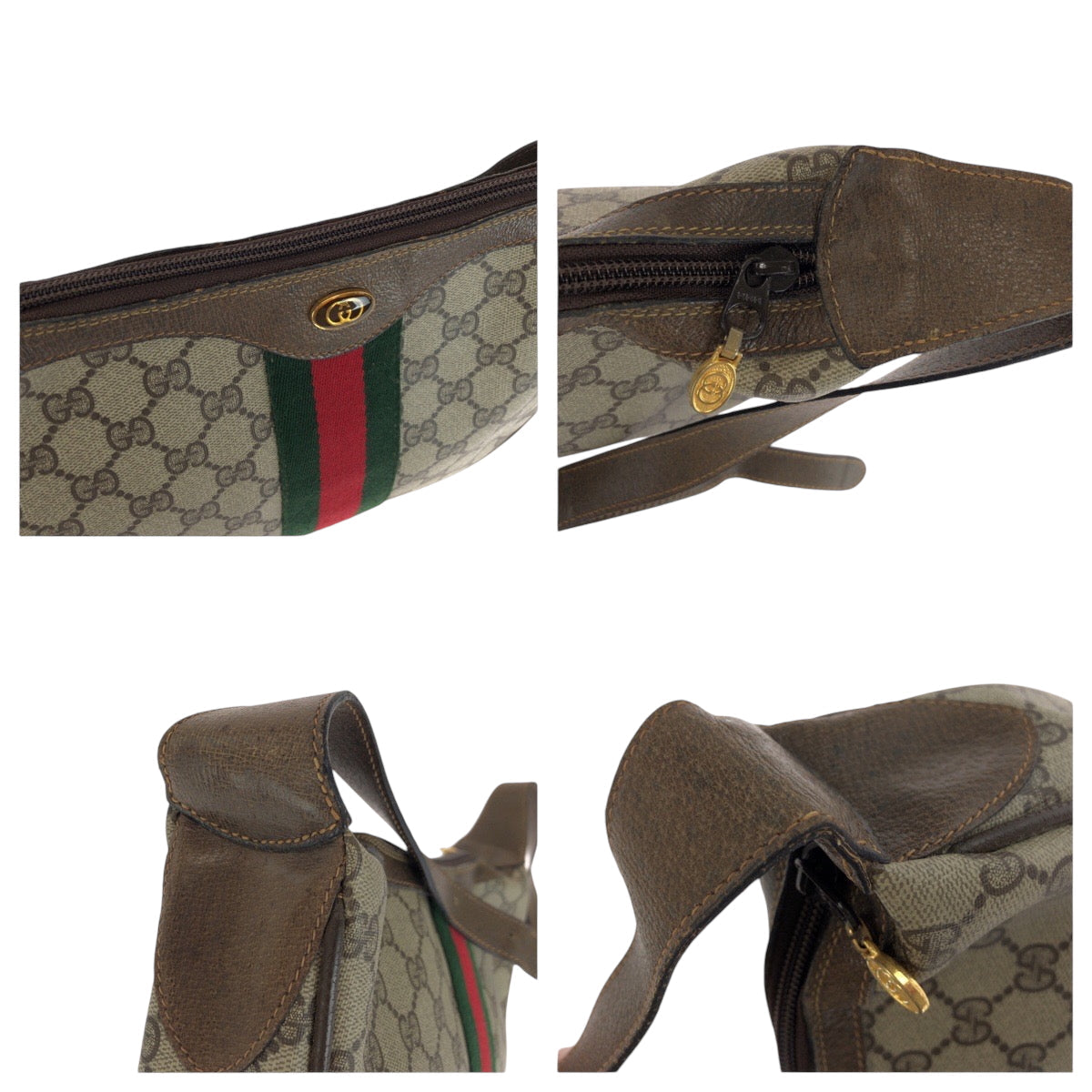 GUCCI – Sherry Line Old Gucci Shoulder Bag – GG Supreme Canvas Beige – Italy – 100% Authentic ✨Previously Owned Very Good Condition ~68% Off MSRP