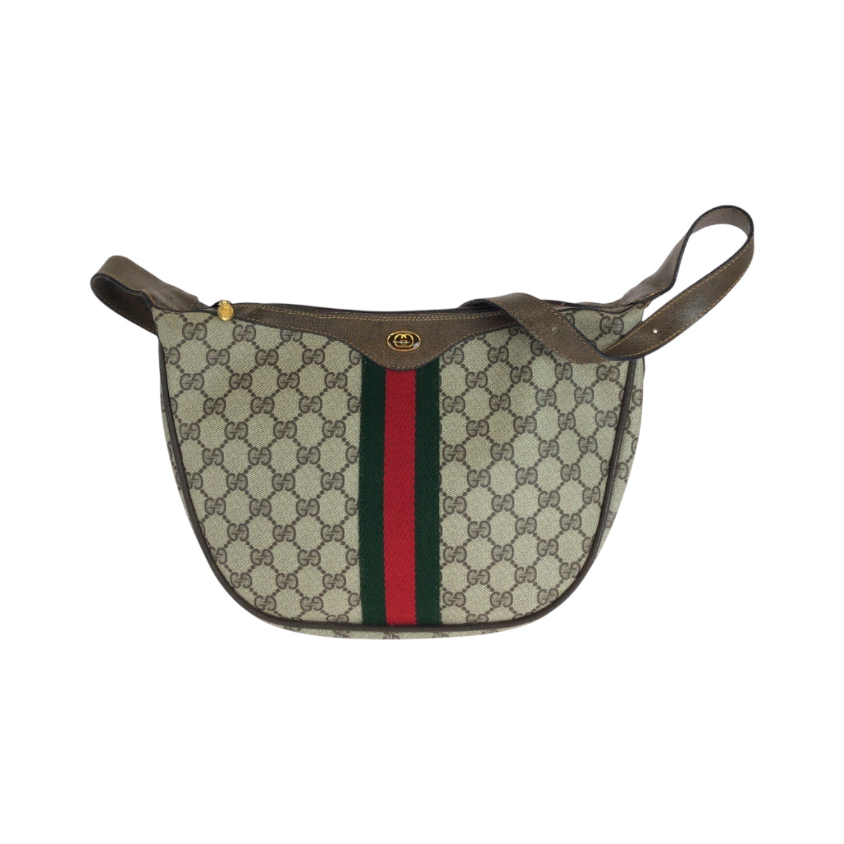 GUCCI – Sherry Line Old Gucci Shoulder Bag – GG Supreme Canvas Beige – Italy – 100% Authentic ✨Previously Owned Very Good Condition ~68% Off MSRP