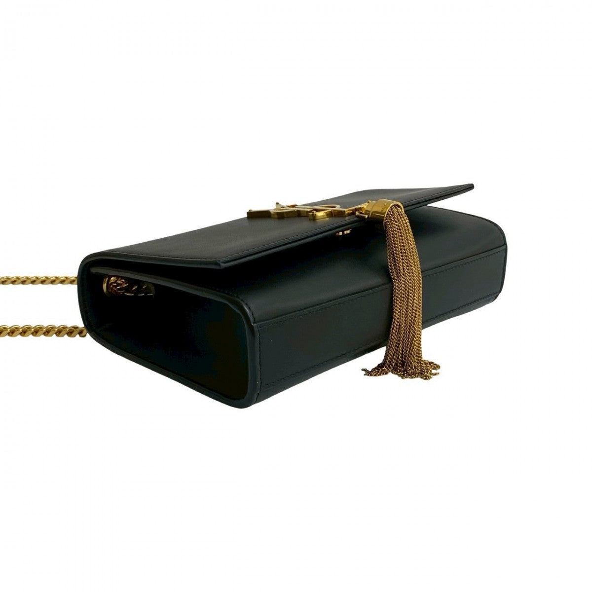 YVES SAINT LAURENT – Cassandra YSL Logo Shoulder Bag – Black Leather – Italy – 100% Authentic ✨Previously Owned Very Good Condition ~41% Off MSRP